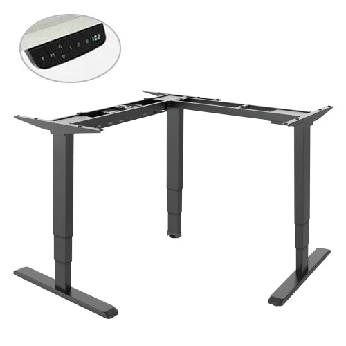 Brateck Triple Motor L-Shape Electric Sit-Stand Desk (Frame only) Three Stage Column 40X80ã€46X86ã€52X92mm