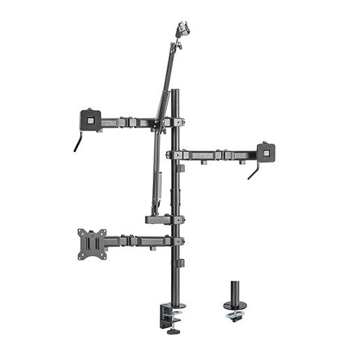 Brateck Single-Monitor All-in-One Studio Setup Desktop Mount Fix 17'-32' Up to 9kg, Fit Curved Monitor, 897x120x1000mm