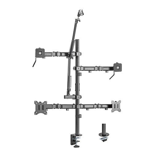Brateck Dual-Monitor All-in-One Studio Setup Desktop Mount Fit17'-32' Weight Capacity Up to 9kg, Fit Curved Monitor