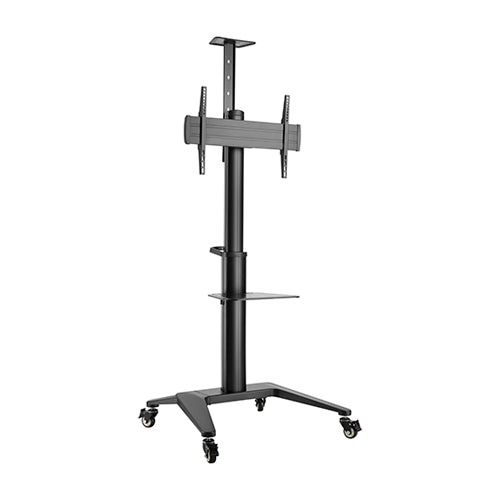 Brateck Ultra-Modern Aluminum TV Cart (Landscape/Portrait Orientation)  Fit 37'-70' Up to 70Kg - Matte Black 890x760x2157mm