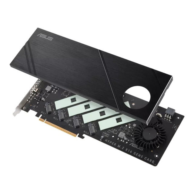 ASUS HYPER M.2 X16 GEN5 CARD (PCIe 5.0/4.0) Supports Up to Four NVMe M.2 (2242/2260/2280/22110) Devices at Up to 512 Gbps for RAID Functions