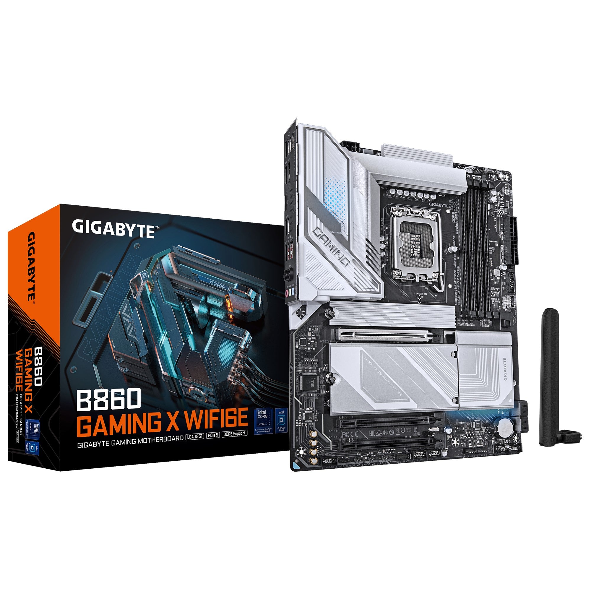 Gigabyte  B860 GAMING X WIFI6E,  Intel  B860, 4 x DDR5 up to 256 GB, 1x HDMI, 3 x PCI Express x16, 3 x M.2, 4 x SATA, 5 x USB 3.2