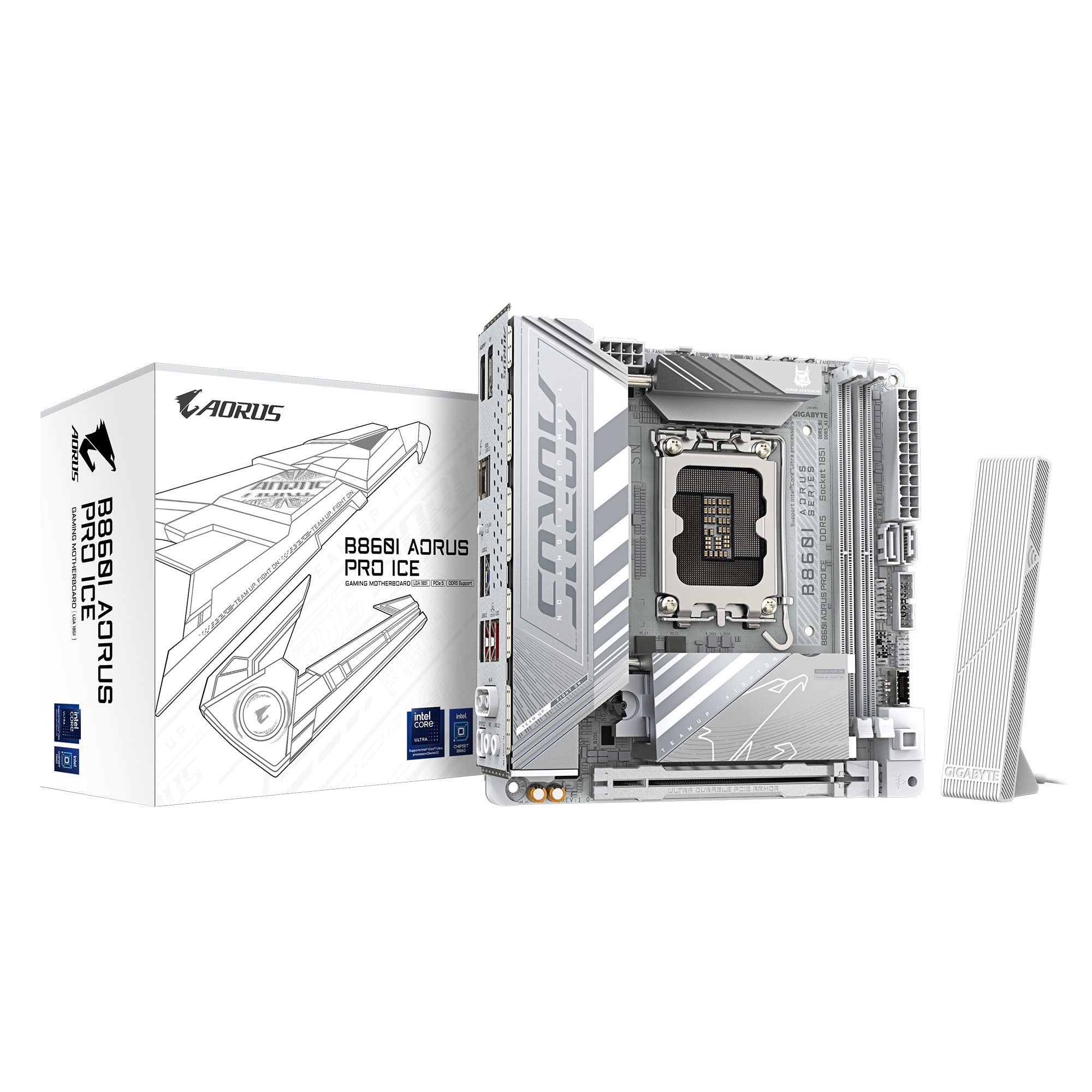 Gigabyte B860I AORUS PRO ICE 1.0, Intel  B860, 4 x DDR5 up to 128 GB, 1x HDMI, 1 x PCI Express x16, 2 x M.2, 2 x SATA, 8x USB 3.2