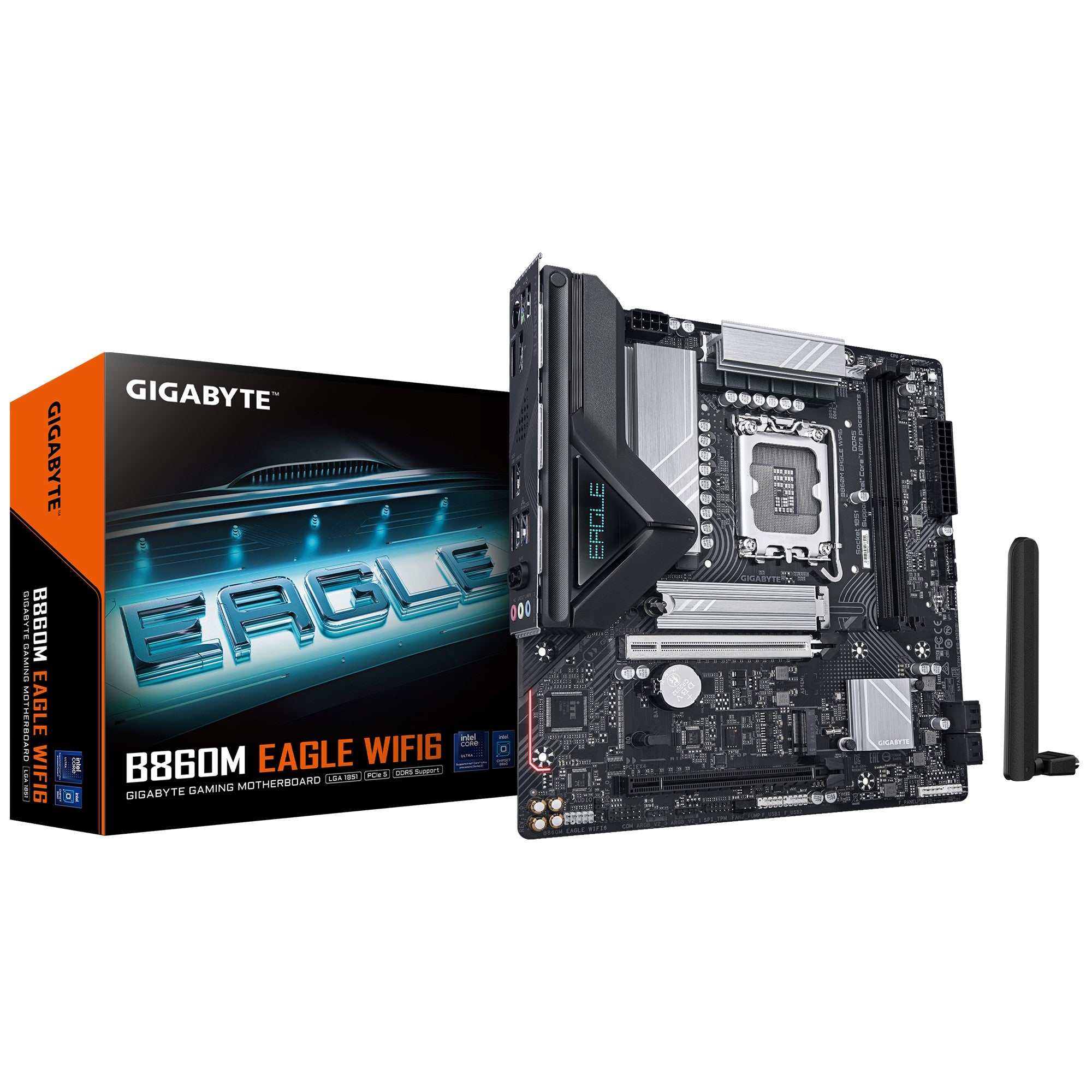 Gigabyte B860M EAGLE WIFI6 1.0, Intel  B860, 4 x DDR5 up to 128 GB, 1x HDMI, 2 x PCI Express x16, 2 x M.2, 4 x SATA, 5x USB 3.2