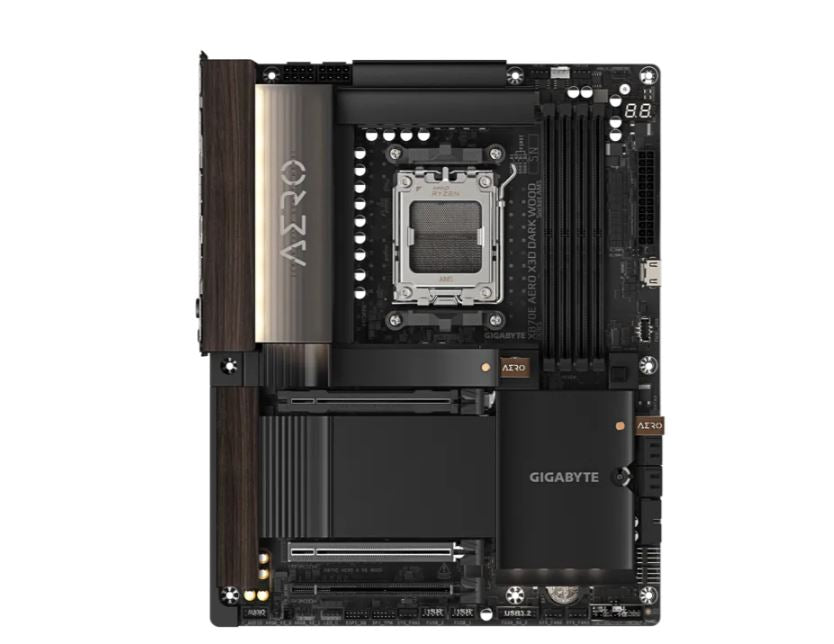 Gigabyte X870E AERO X3D DK WOOD X870E AM5 ATX Motherboard â€“ DDR5 up to 256GB, Wi-Fi7, 5GbE  â€“ X870E AERO X DK WOOD 1.0