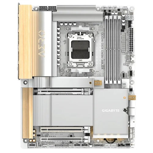 Gigabyte X870E AERO X3D WOOD X870E AM5 ATX Motherboard â€“ DDR5 up to 256GB, Wi-Fi7, 5GbE  â€“ X870E AERO X WOOD