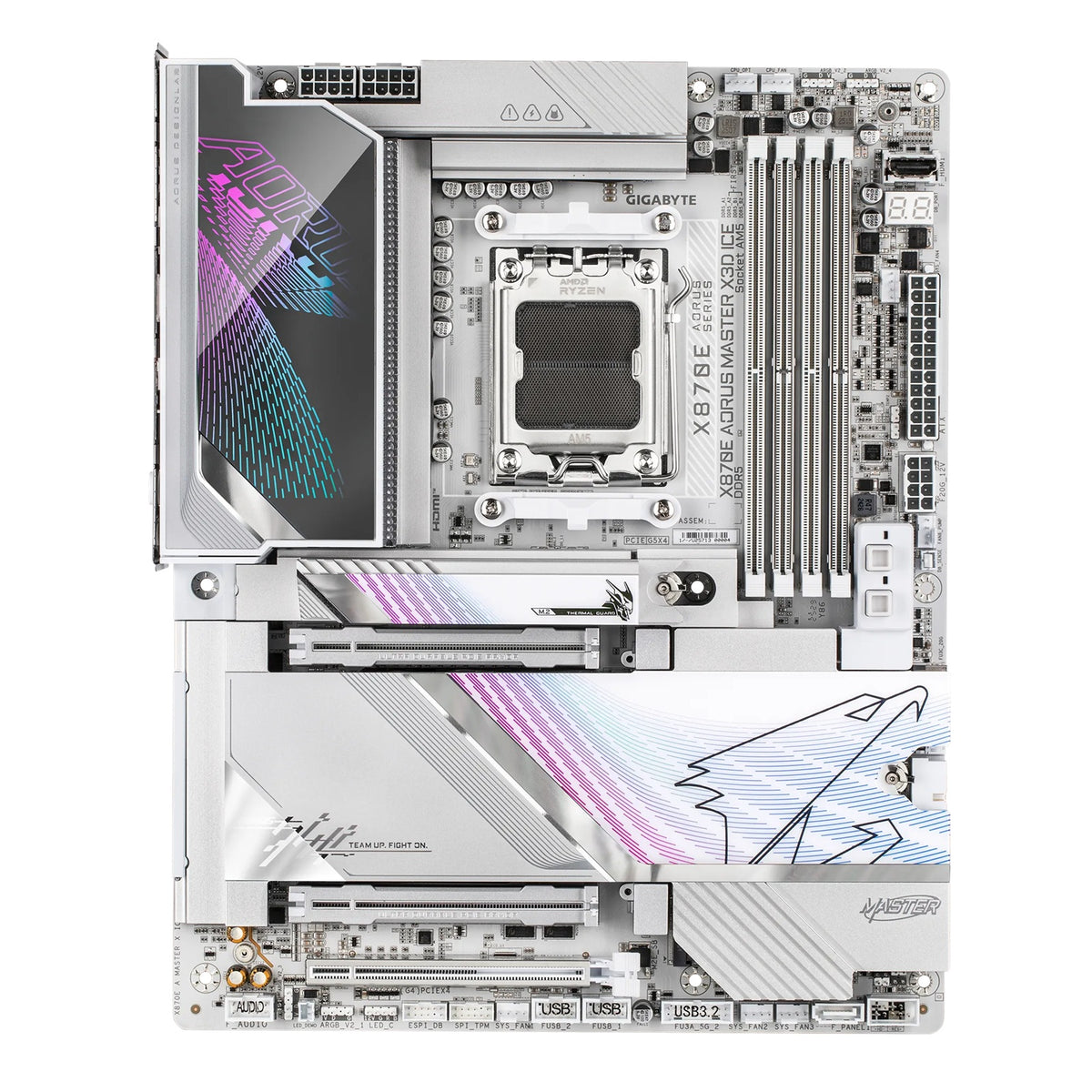 Gigabyte X870E A MASTER X3D ICE: X870E AM5 ATX Motherboard â€“ DDR5 up to 256GB, Wi-Fi 7, 10GbE â€“ X870E A MASTER X ICE