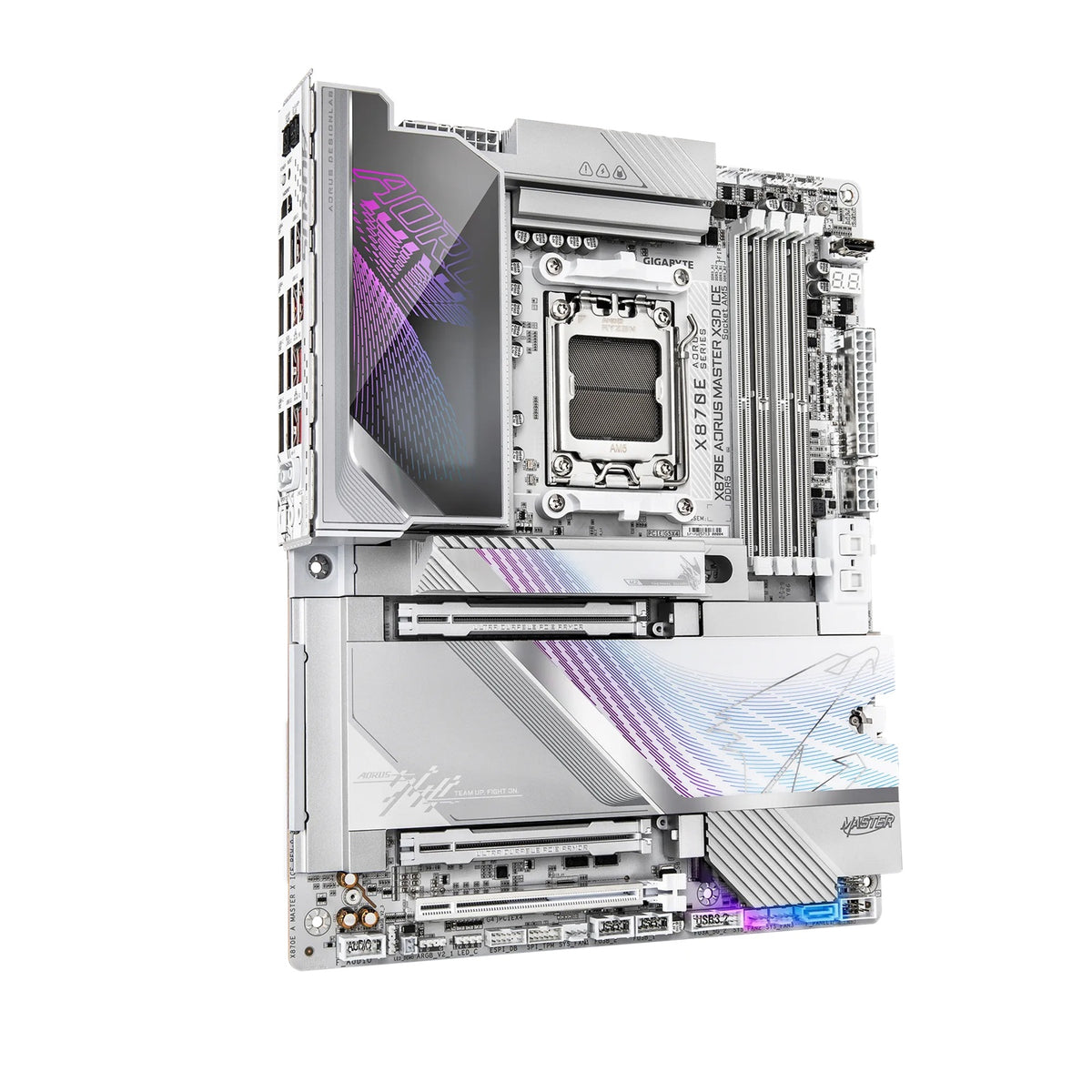 Gigabyte X870E A MASTER X3D ICE: X870E AM5 ATX Motherboard â€“ DDR5 up to 256GB, Wi-Fi 7, 10GbE â€“ X870E A MASTER X ICE