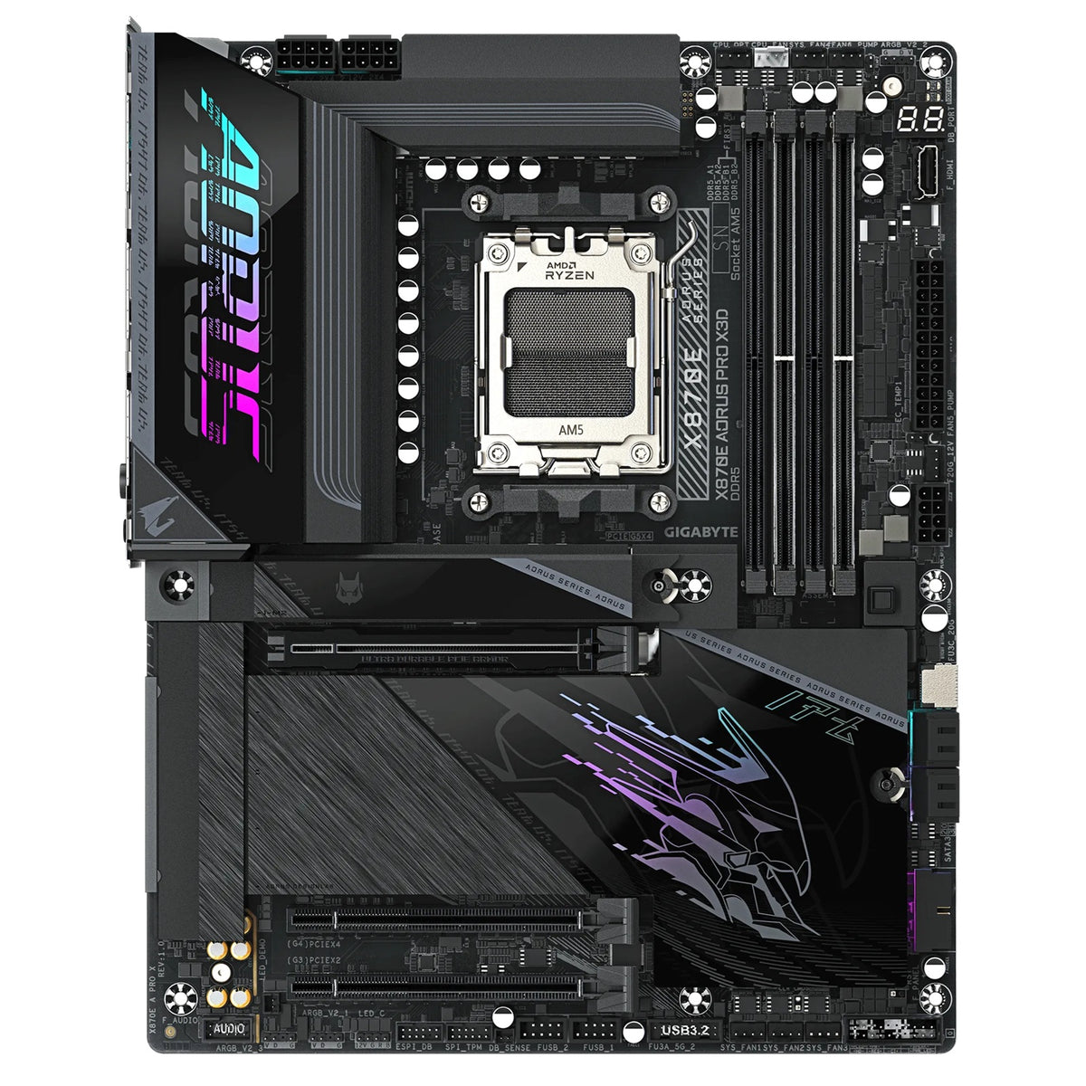 Gigabyte X870E AORUS PRO X3D X870E AM5 ATX Motherboard â€“ DDR5 up to 256GB, Wi-Fi7, 5GbE