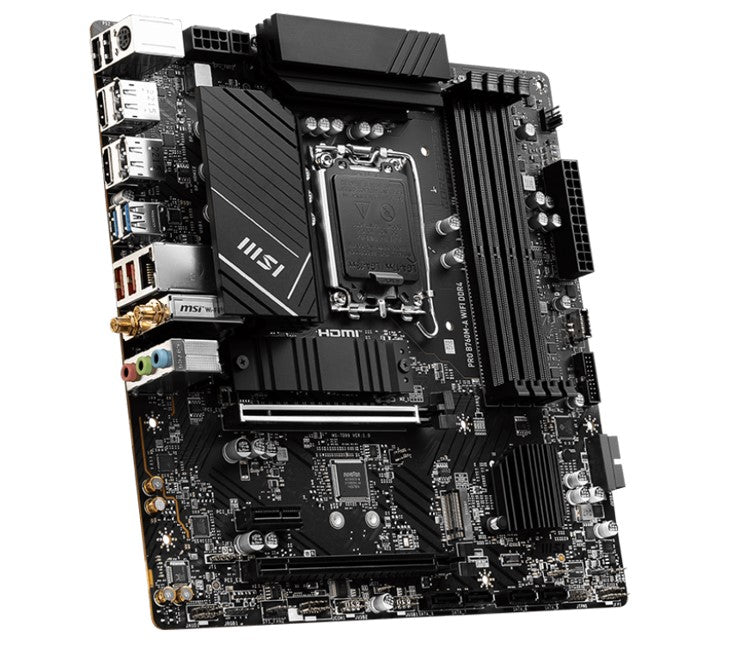 MSI PRO B760M-A Wi-Fi DDR4 mATX Motherboard - 4x DDR4~128GB - 2x PCI-E x 16