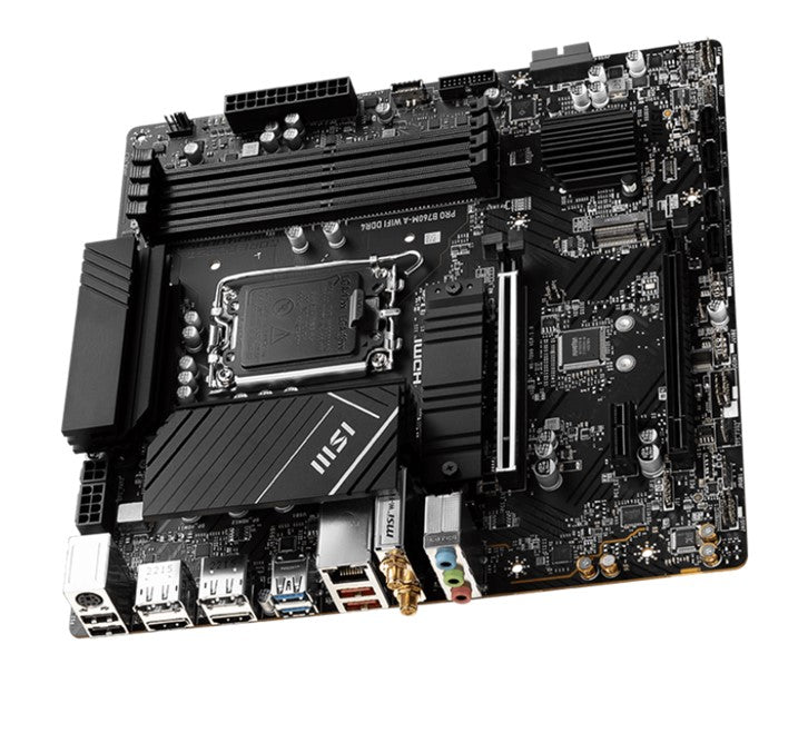 MSI PRO B760M-A Wi-Fi DDR4 mATX Motherboard - 4x DDR4~128GB - 2x PCI-E x 16