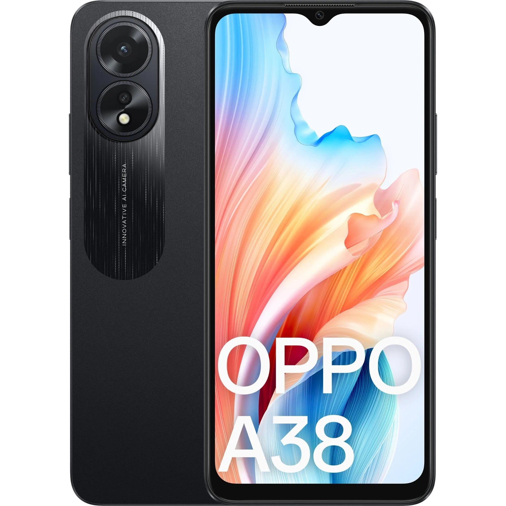 OPPO A38 4G 128GB - Glowing Black (CPH2579AU Black), 6.56', HD+, 90Hz, 4GB/128GB, 50MP/5MP, Dual SIM, 5000mAh, 2Year Warranty