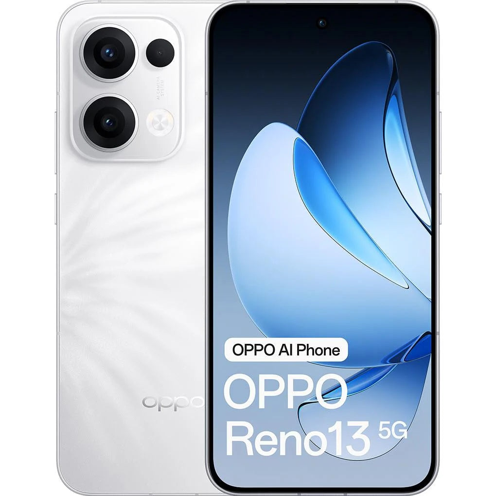 OPPO Reno13 5G - Plume White (CPH2689AU White),6.6',Full HD+,12GB/256GB,50MP/50MP,Dual SIM,5600mAh, 2 Years Warranty