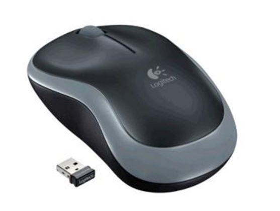Logitech M185 Mouse - Radio Frequency - USB - Optical - Grey