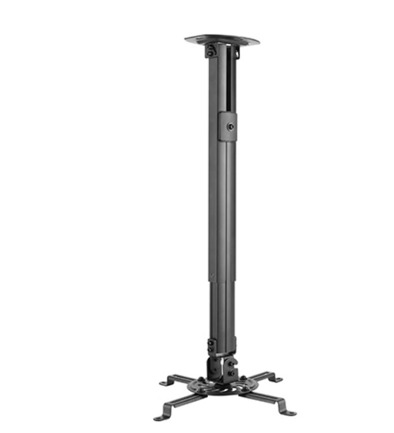 Brateck Steel Projector Ceiling Mount in Black Fit most Projectors Up to 13.5kg, 334x334x900mm, Installation: Ceiling Mounted