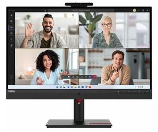 Lenovo ThinkVision T27hv-30 27' QHD Monitor IPS 2K 2560x1440 16:9 Height Adjustable Tilt Swivel Pivot Webcam MIC Spk DP HDMI USB-C LAN 90W PD 4xUSB