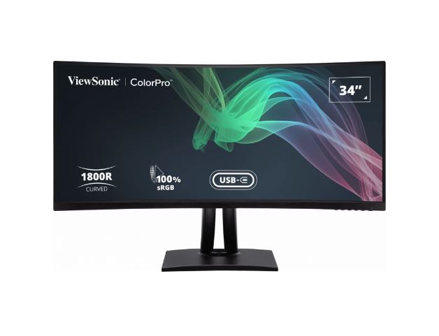 ViewSonic 34' ColorProâ„¢ 21:9 Curved UWQHD 3440 x 1440, 90W USB-C, 100% sRGB, Delta E < 2 color Accuracy, Pre-calibrated Pro Designer Monitor