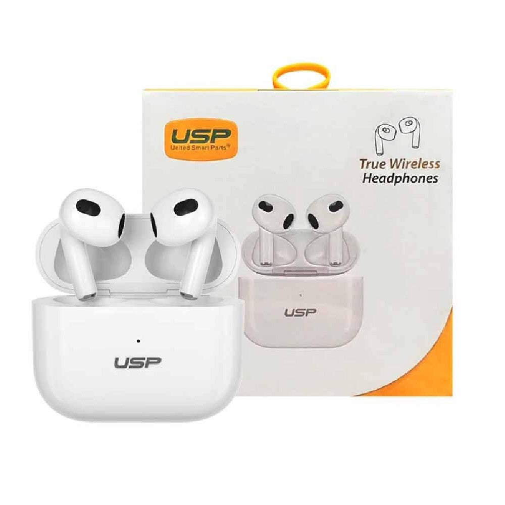USP True Wireless Earphones/Headphones White BT241 - Smart Touch Controls, Noise Isolation, Ergonomic Fit, Bluetooth v5.0, Stable & Lightweight