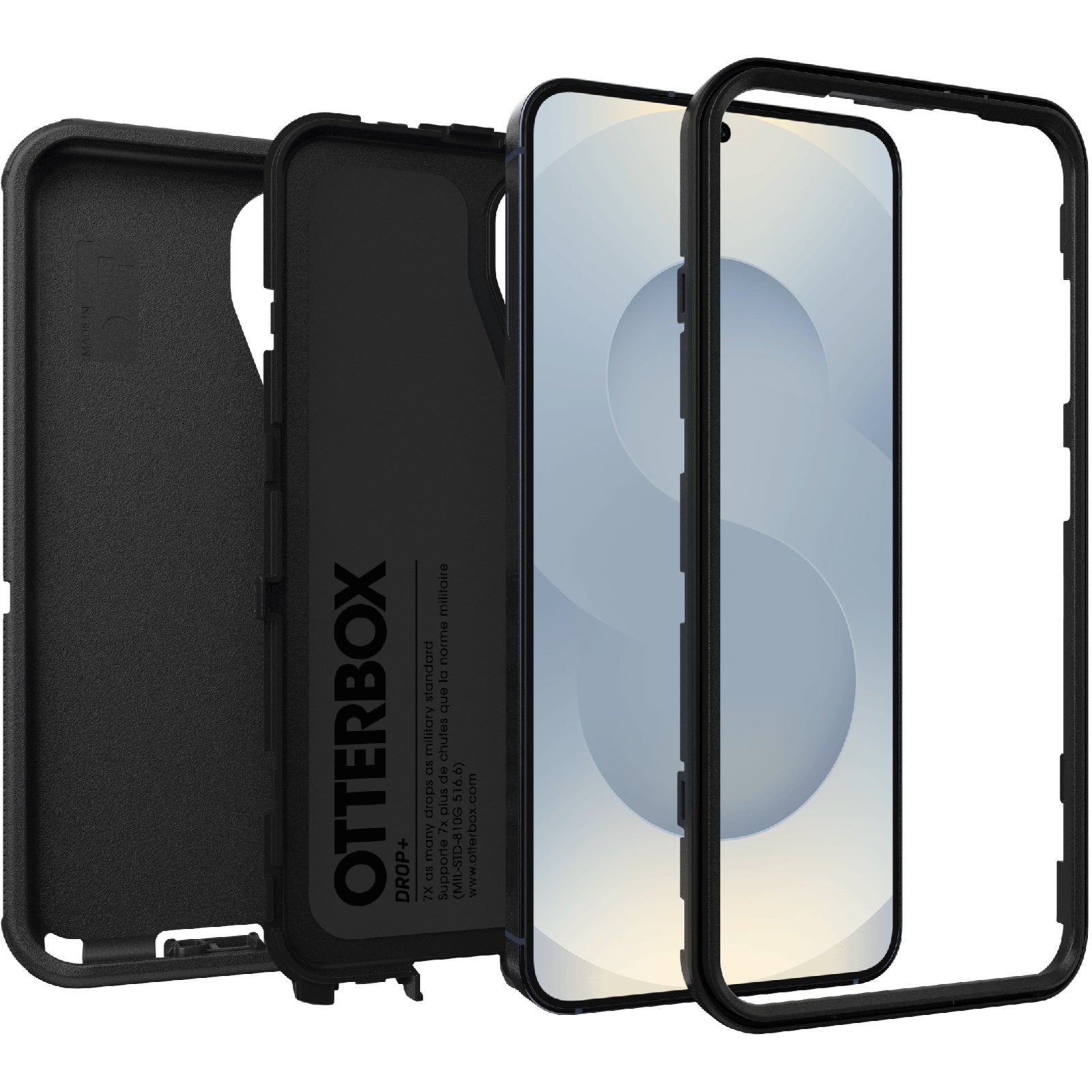 OtterBox Defender Samsung Galaxy S25 5G/ Galaxy S24 5G 6.2-inch Case Black -No Retail Packaging - 77-97361