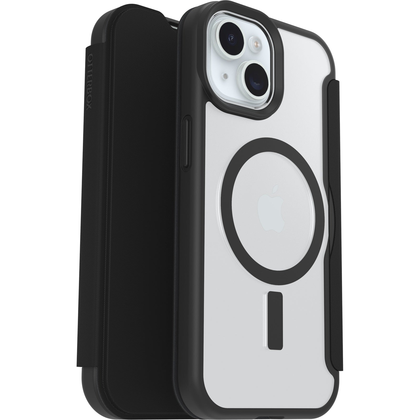 OtterBox React Folio MagSafe Apple iPhone 17e / iPhone 16e / iPhone 15 / iPhone 14 / iPhone 13 6.1-inch Case Black Crystal (Clear/Black) - 77-97827