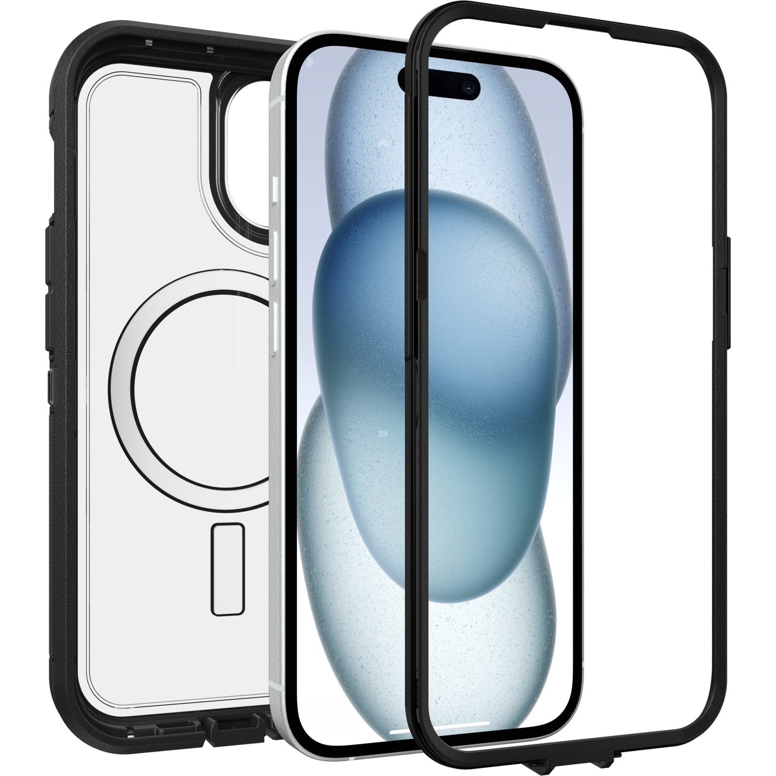 OtterBox Defender XT Clear MagSafe Apple iPhone 17e / iPhone 16e / iPhone 15 / iPhone 14 / iPhone 13 6.1-inch Case Dark Side (Clear/Black) - 77-98196