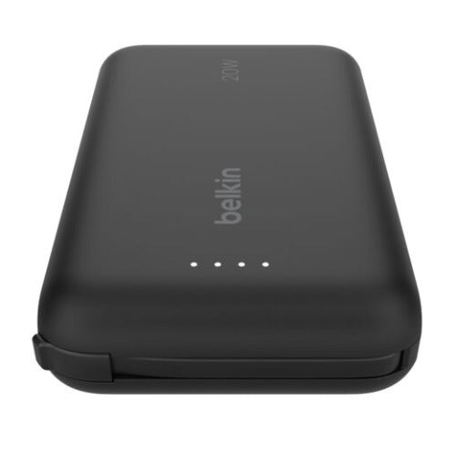 Belkin BoostCharge 10K Power Bank with Integrated 20W USB-C Cable (5.7 cm) â€“ Black, 2Ã— USB-C (20W), $2,500 CEW, 2-Year Warranty
