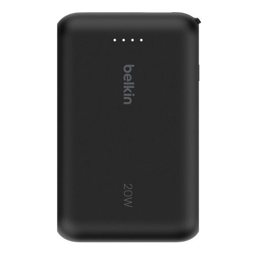 Belkin BoostCharge 10K Power Bank with Integrated 20W USB-C Cable (5.7 cm) â€“ Black, 2Ã— USB-C (20W), $2,500 CEW, 2-Year Warranty