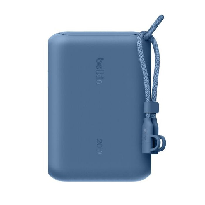 Belkin BoostCharge 10000mAh Power Bank with Display and Integrated USB-C Cable 60W (15 cm) â€“ Blue, 2Ã— USB-C (20W), $2,500 CEW, 2-Year Warranty