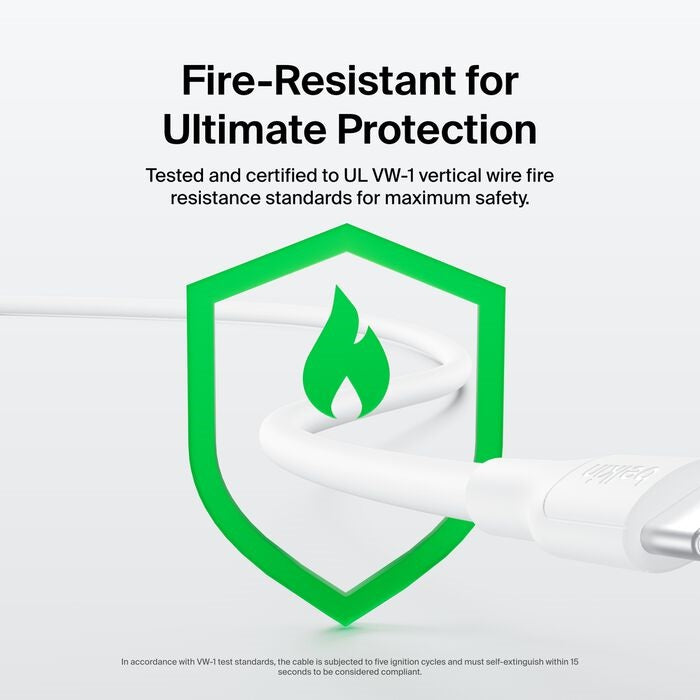 Belkin BoostCharge Lightning to USB-A Cable (1 m) â€“ White, 2.4A/15W, 480 Mbps, 300K + Bends, Apple iPhone, iPad, 2-Year Warranty