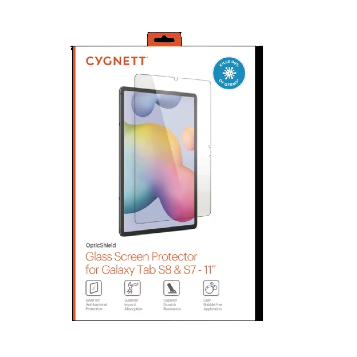 Cygnett OpticShield Samsung Galaxy Tab S10 FE / Tab S9 /Tab S8/Tab S7 (11') / Tab S9 FE (10.9') Japanese Tempered Glass Screen Protector-(CY3419CPTGL)