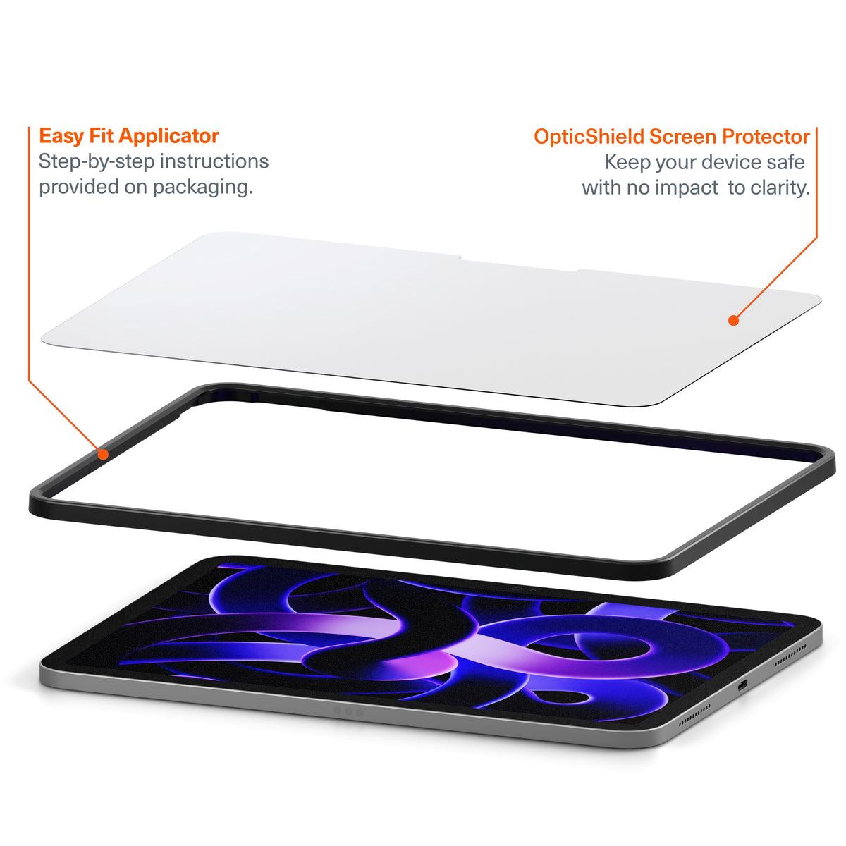 Cygnett OpticShield Apple iPad Air (11') (M2/M3) (6th Gen) Glass Screen Protector - (CY5045CPTGL), Superior Impact Absorption, 2 Years Warranty