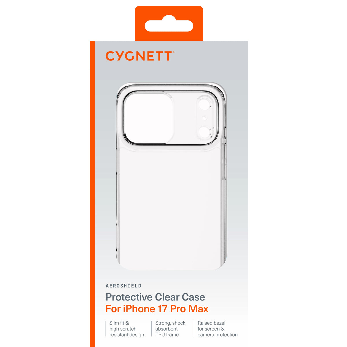 Cygnett AeroShield Apple iPhone 17 Pro Max (6.9') Clear Case - (CY5551CPAEG),TPU Frame, Anti-Yellowing,UV Resistance,ScratchResistant,2 Years Warranty
