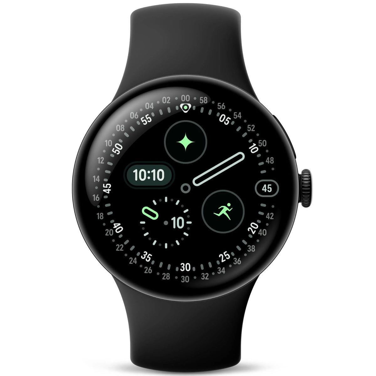 Google Pixel Watch 4 41mm Wi-Fi Smartwatch - Matte Black with Obsidian Active Band