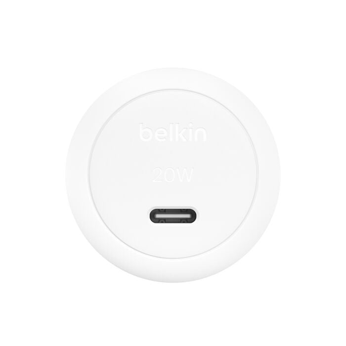 Belkin BoostCharge Compact 20W USB-C (Pd 3.1) Wall Charger â€“ White (WCA009auW), Compact & Travel-Ready, $2,500 CEW, 2-Year Warranty