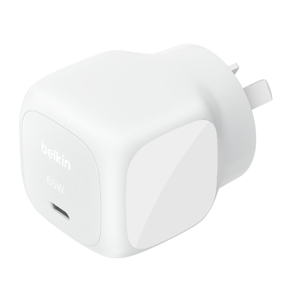 Belkin BoostCharge 65W USB-C Pd 3.1 Cubic Wall Charger â€“ White, Best for Phones, Laptop & Tablets, $2,500 CEW, 2-Year Warranty