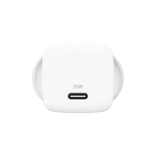 Belkin BoostCharge Compact 25W USB-C (Pd 3.1) Cubic Wall Charger â€“ White, Best for iPhone & Samsung, $2,500 CEW, 2-Year Warranty
