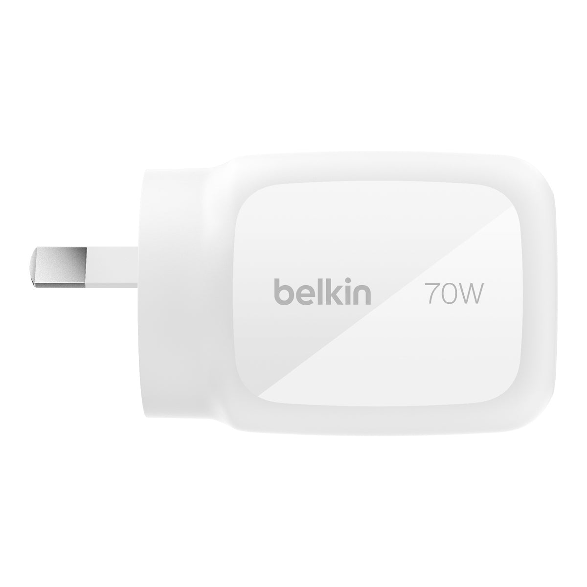 Belkin BoostCharge Pro 70W 3-Port GaN Wall Charger â€“ White, Compact & Powerful, Laptop Charger, Travel-Ready, $2,500 CEW, 2-Year Warranty