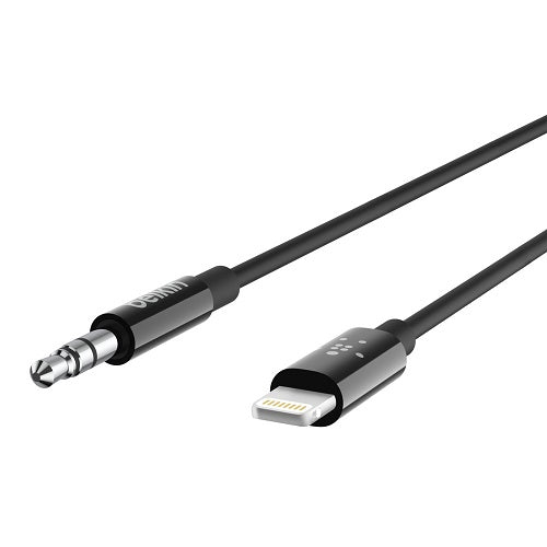 Belkin 3.5 mm Audio Cable with Lightning Connector (0.9 m) â€“ Black, High Resolution Audio, MFi-Certified, Apple, 2-Year Warranty