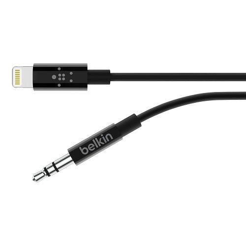 Belkin 3.5 mm Audio Cable with Lightning Connector (0.9 m) â€“ Black, High Resolution Audio, MFi-Certified, Apple, 2-Year Warranty