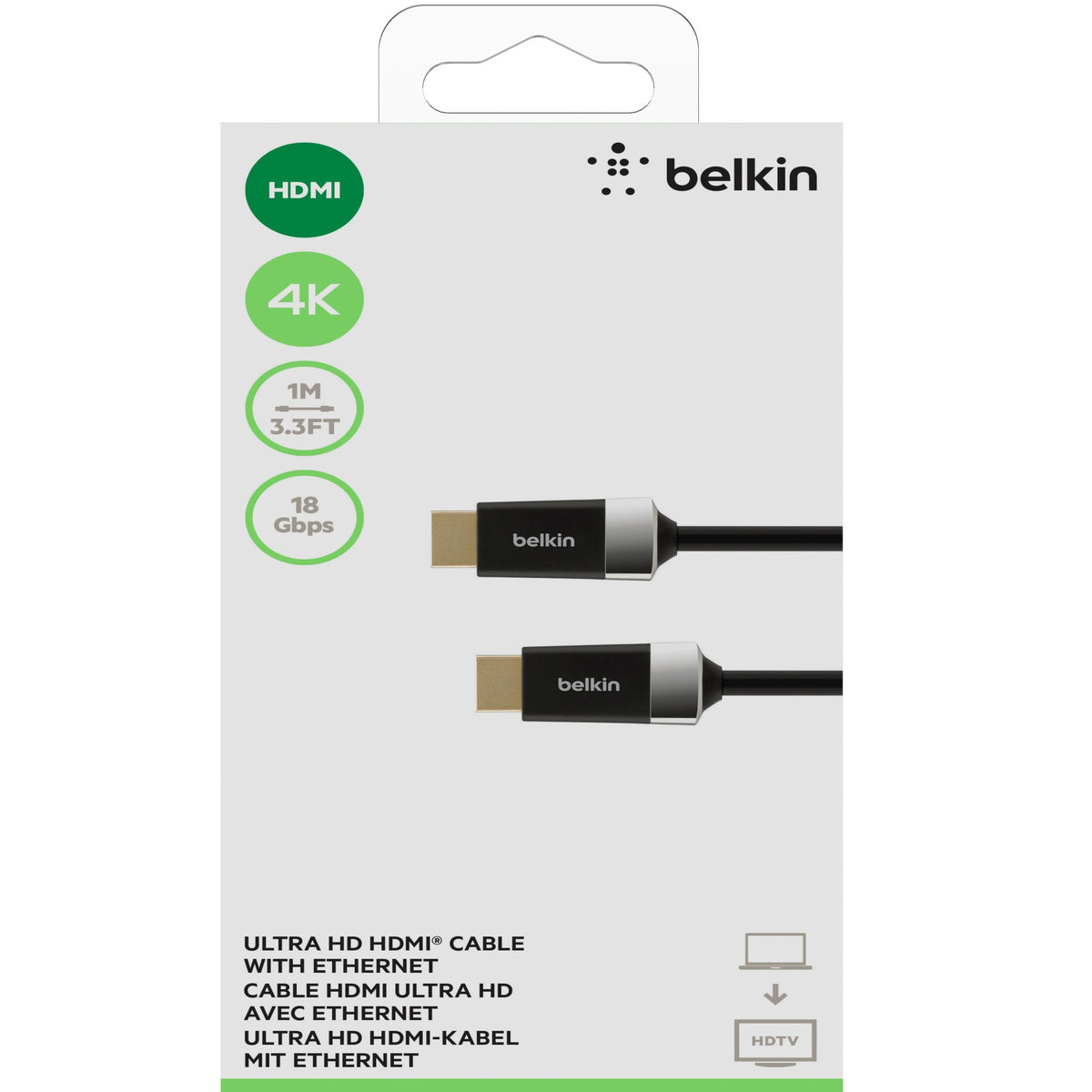 Belkin Advanced Series High Speed 4K HDMI Cable with Ethernet (5 m) â€“ Black, Ultra Hd 4K at 60 Hz + Hdr, 18 Gbps Bandwidth, 2-Year Warranty
