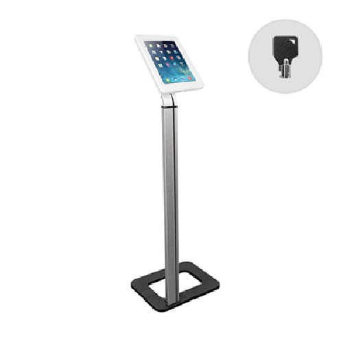 Brateck Anti-theft Tablet Kiosk Floor Stand with Aluminum Base Fit Screen Size  9.7'-10.1', 368x277x1131mm Anti-theft Lock with a Key