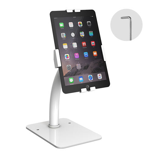 Brateck MPBT-PAD33-03 Universal Anti-Theft Tablet Countertop Fit most  7.9' to 11' Tablets - White 160x230x415mm, Anti-Theft Locking Screw