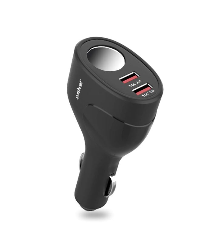 mbeat  Gorilla Power Dual Port QC3.0 Car Charger and Cigarette Lighter Extender features built-in over heat Package Weight: 70g