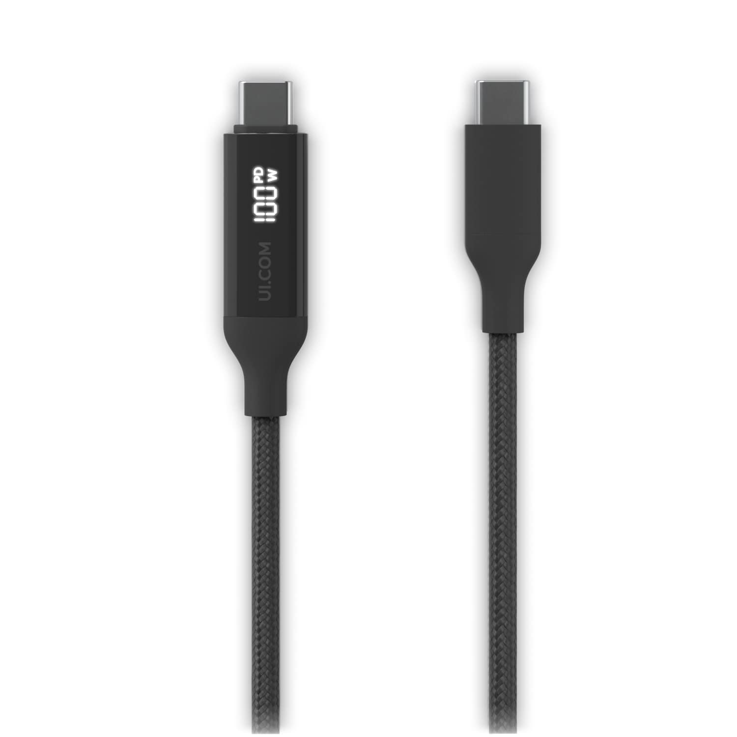 Ubiquiti UACC-Cable-USB-100W-1M-BK USB-C Cable with Charge Display Length 1M Black Braided Power