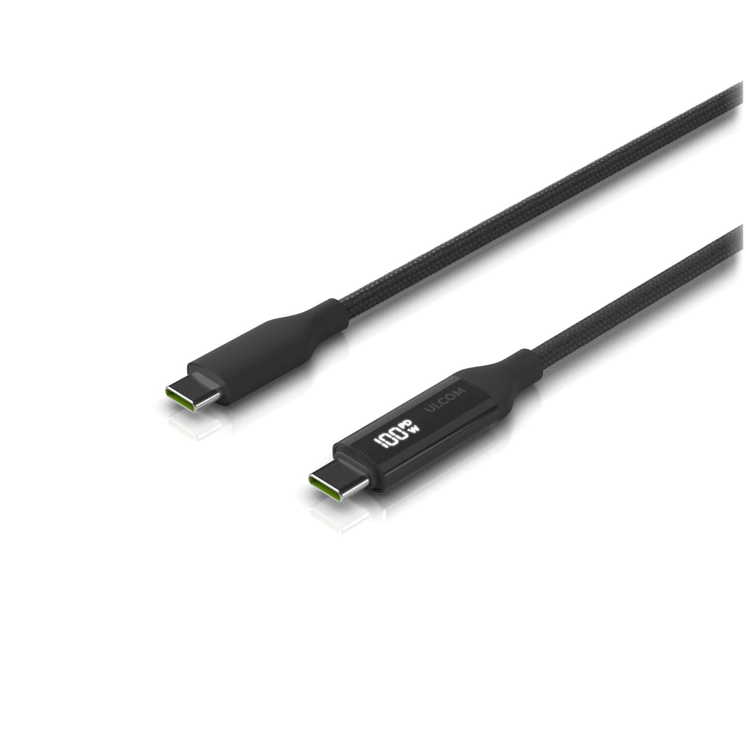 Ubiquiti UACC-Cable-USB-100W-1M-BK USB-C Cable with Charge Display Length 1M Black Braided Power