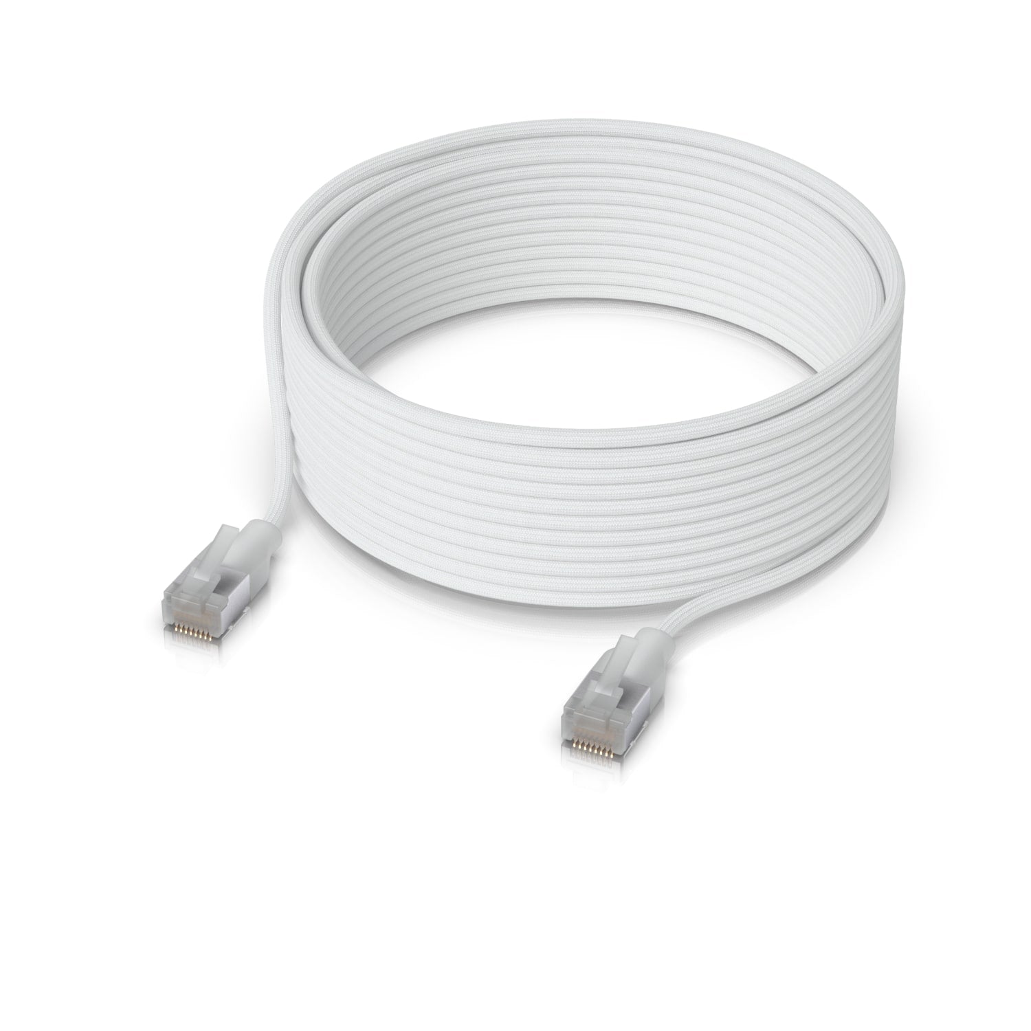 Ubiquiti UniFi Premium Patch Cable, 15M, White, Ultra-thin Braided Patch Cable, Designed And Optimized For 10 GbE Networking.