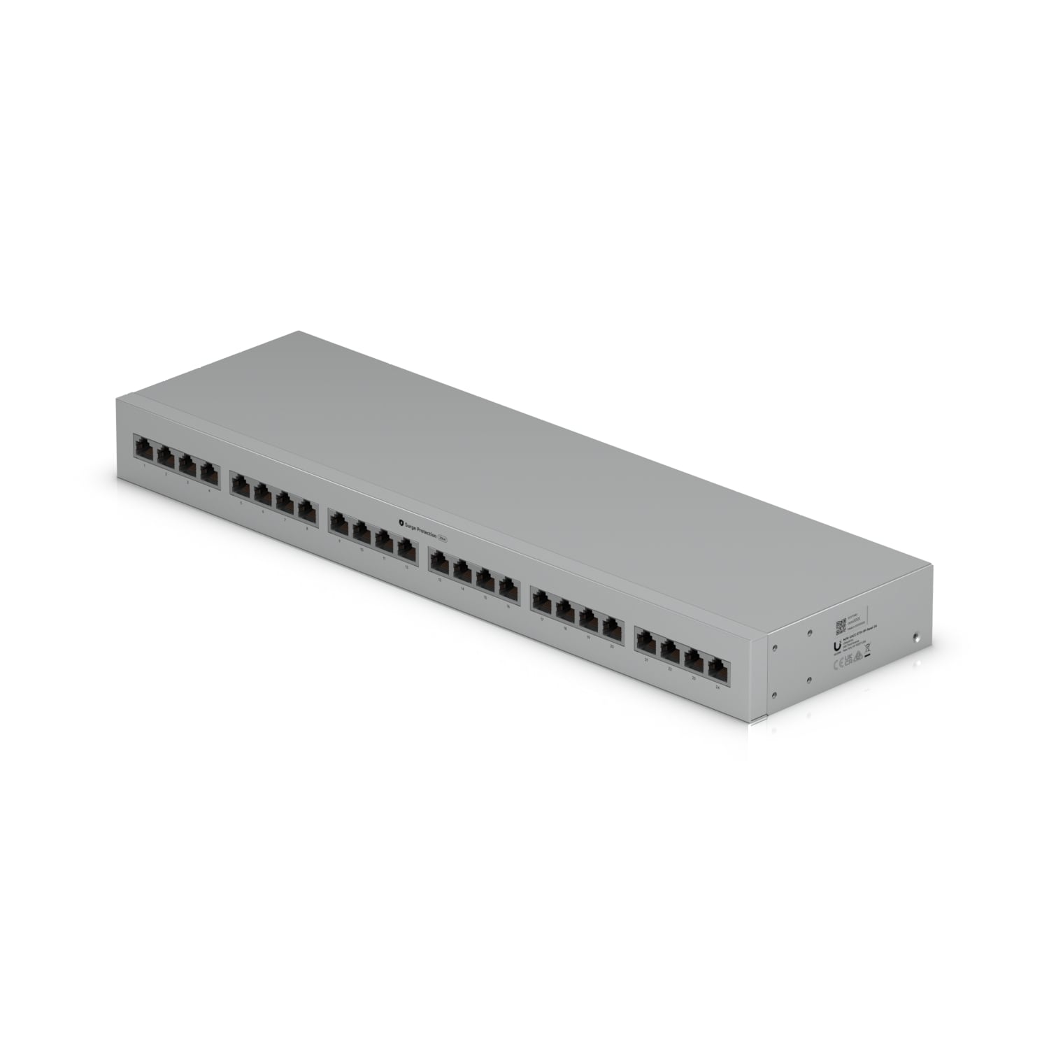 Ubiquiti UACC-ETH-SP-Panel-24 24-Port Rack-Mount Ethernet Surge Protection Panel 10 GbE PoE++ 20 kA