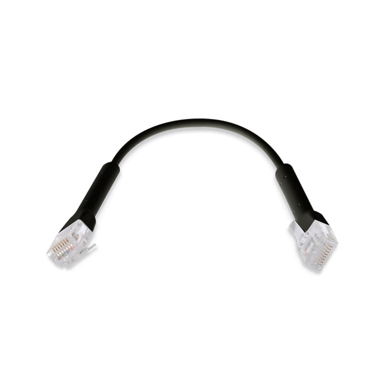 Ubiquiti U-CABLE-PATCH-RJ45-BK UniFi Patch Cable Single Unit 0.1m Black Both End Bendable to 90