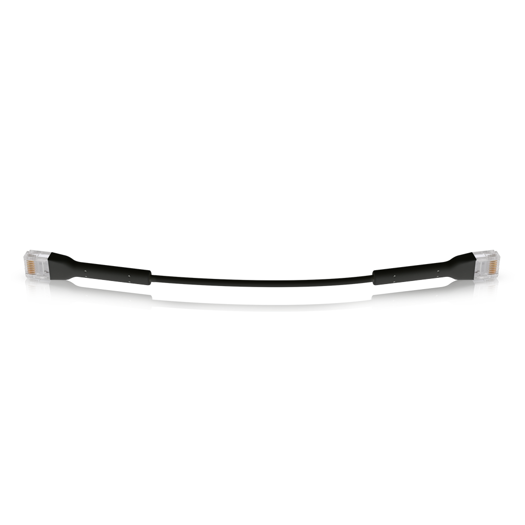 Ubiquiti U-CABLE-PATCH-RJ45-BK UniFi Patch Cable Single Unit 0.1m Black Both End Bendable to 90