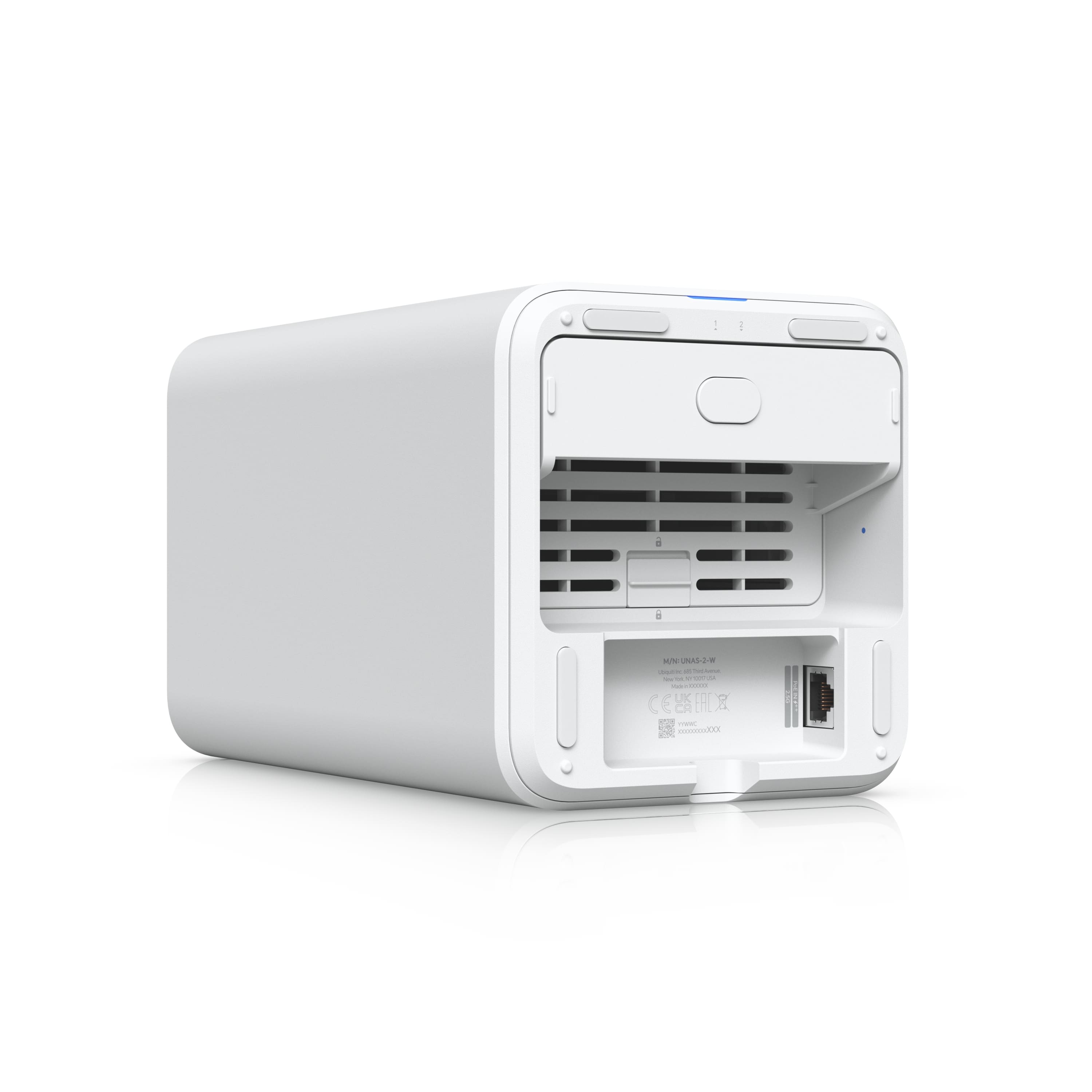 Ubiquiti UNAS-2-W UNAS 2 White 2-Bay Network Attached Storage With 2.5 GbE USB-C and PoE++